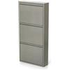 ZStyle Scarpiera Salvaspazio in Metallo Slim 3 Cassetti Antiribaltamento (Grigio)
