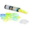 Relaxdays Lightstick con Connettori, Durata Luce 8 Ore, 100 Bastoncini Fluorescenti, Braccialetti Luminosi, Vari Colori