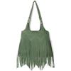 OPLERT Borse a tracolla con frange per donna Borse hobo occidentali in ecopelle vegana con nappine intrecciate