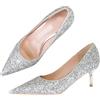 WBITJDK Gattini Tacco Heel A Punta con Paillettes Décolleté Donna Scarpe col Tacco Donna 6cm da Matrimonio Ufficio Feste Sexy Scarpe
