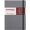 Clairefontaine 793465C Collection Age Bag Un taccuino elastico cucito MyEssential grigio - A5 14,8 x 21 cm - 192 pagine numerate a righe - Carta avorio 90 g - Copertina per carta lucida grana pelle