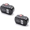 Cipoku vhbw 2x NiMH batteria 2000mAh (18V) compatibile con strumenti attrezzi utensili da lavoro Bosch GST 18 V, PSB 18 VE 2, PSR 18 VE-2