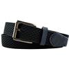 TigerTie Cintura elastica di alta qualità con fibbia in acciaio inossidabile e applicazioni in vera pelle, larghezza 35 mm