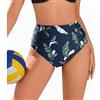 Ekouaer Slip Costume Donna Vita Alta Bikini Arricciati Costumi da Bagno Donna Controllo Pancia Pantaloncino S-XXL