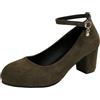 Generico Scarpe Tacco Donna Eleganti 36-42 EU in Scamosciata con Fibbia Caviglia Sandali Estive Casual Tinta Unita Tacchi da Ballo Cerimonia Scarpe Sposa Comode per Festa Oktoberfest Sera Lavoro,