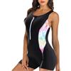 BAEIDO Costume da bagno intero da donna, con cerniera e coppe staccabili, costume da bagno con schiena scoperta per spiaggia e piscina