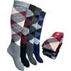 Lucchetti Socks Milano Calze Lunghe Donna Caldo Cotone, Termiche, Fantasia Colorata, Righe,Morbide e Traspiranti, Perfette per Inverno, Uso Quotidiano o Regalo,Confortevoli e Resistenti 4 Paia
