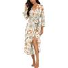 PrinStory Accappatoio da Donna Leggero con Maniche a 3/4, con Scollo a V, Kimono