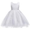 IDOPIP Abito Ragazza Cerimonia Pizzo Tulle Tutu Principessa Matrimonio | Bambino senza maniche girocollo con farfalla 3D, principessa per comunione compleanno, damigella d'onore