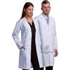 Lab Coat X Camice da Laboratorio Bianco/Nero/Blu Navy Unisex Professionale per Uomo e Donna, Lunghezza 100cm, Chiusura con Bottoni a Pressione, Tasche Multiple, Vestibilità Comoda