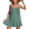 crazy bean Abito Estivo Donna Senza Maniche Copricostume da Spiaggia Traspirante Donna Abito Mare Casual con Spalline Sottili Traforate