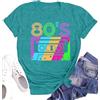 SUWATOIN Maglietta da donna anni '80, con scritta I Love The 80, a maniche corte, stile retrò, per feste in maschera, pop star