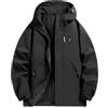 Generico Giacca Antipioggia Donna Leggera Giacca a Vento Impermeabile Invernale Giubbotto Antivento Esterno Mezza Stagione Jacket Casual Cappotto con Zip Cappuccio e Tasche per Primavera Estate Autunno