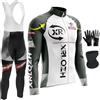 XRLQZH Abbigliamento Ciclismo Uomo Invernale Completo Abbigliamento,Antivento | Manica Lunga Completo Strada MTB Bici,9D Imbottiti Gel,3 tasche posteriori,Caldo Maschera+Guanti da ciclismo
