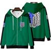 zhedu AOT Felpa con Cappuccio da Uomo Harajuku Anime Stampato in 3D Felpa Fashion Zip Up Manica Lunga Shingeki No Kyojin Streetwear Unisex