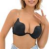 Sexy Code 1701 Reggiseno da donna con profondo scollo a V, convertibile, regolabile, morbido, con spalline trasparenti, reggiseno a schiena bassa, per abito da festa di nozze