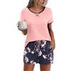 Ekouaer Pigiami Donna Pigiama Corto Donna Estivo Pigiami Due Pezzi da Donna Manica Corta e Pantaloncini,S-2XL