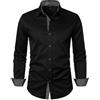 Generico Camicia Bianca Uomo Slim Fit - Camicia A Maniche Lunghe con Risvolto A Abbinati alla Moda Casual da Uomo La Camicia