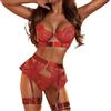 Generisch Set Lingerie In Pizzo Per Le Donne - Set Ricamato Per Le Donne Set Lingerie Rave Reggicalze Lingerie Set di Lingerie Donna Corpetto