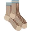 Gallo Calze corte donna beige fantasia twin rib e chevron effetto scintillante