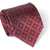 Remo Sartori - Cravatta in Pura Seta Microfantasia Bordeaux, Made in Italy, Uomo