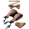 HISDERN Bretelle da Uomo Paisley Bretelle Uomo Eleganti Regolabile 6 Clips di e Forma a Y Elastica Bretelle Papillon e Fazzoletto da Taschino Set