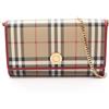 BURBERRY Borsa a tracolla BURBERRY Nova catena a quadri tela pelle beige rossa usata WOC