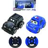 Lexibook, Crosslander® Twin, Set di 2 Auto radiocomandate (Auto della Polizia, Auto dei ladri), Fino a 12 km/h, Effetti sonori e Luminosi, 2 telecomandi, Nero/Blu, RC12LXB