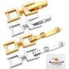 Beebeecraft 1 Scatola 6 Pezzi Estensione Pieghevole Chiusura In Ottone Placcato Oro 18K e Platino 29mm Prolunghe per Collana e Bracciale Chiusura Ripiegabile per Collana Bracciale Creazione