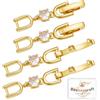 Beebeecraft 1 Scatola 6 Pezzi Prolunghe per Bracciale Ottone Placcato Oro 18K Zirconi Cubici Chiusure Ripiegabili con Anello per Bracciale Creazione di Gioielli Fai da Te Artigianato
