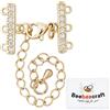 Beebeecraft 2 Set di Fermagli A più Fili Placcati in Oro 18K con Fermagli A Moschettone Set di Connettori A Catena Regolabile Cubic Zirconia 3 Fermagli per Catena Estensibile