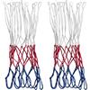 Tolanev Rete per Canestro da Basket Esterno, Set 2, Nylon 4mm Tricolore | Trama Incrociata Senza Giunzioni Resistente alle Intemperie, Design Annodato Anti Groviglio per Campi Sportivi