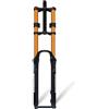 DHNCBGFZ Forcella Sospensioni Aria Per Bici Mountain 26/27.5/29in TA 15x100mm DH | Doppia Corona 1-1/8 Tubo Dritto Corsa 180mm Smorzamento Regolabile Blocco Manuale Freno A Disco