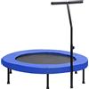 KUREOVDG Trampolino fitness con maniglia, 102 cm, per interni, per adulti, allenamento silenzioso con 30 cavi elastici, tappetino antiscivolo in polipropilene e imbottitura di sicurezza, struttura in acciaio