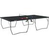 SPORTNOW Tavolo da ping pong, grande tavolo da ping pong con rete pieghevole, ruote, 2 racchette da ping pong, 3 palline, montaggio rapido, acciaio, 274 x 152,5 x 76 cm