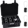 Relaxweex Custodia per pistola multipla per pistole multiple TSA da viaggio, con 2 serrature, pre-tagliata, resistente, impermeabile (3 pistole, 6 caricatori, 1 scomparto per accessori, nero, 41 x 32