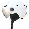 MFMEXUL Casco da Simbolo Distintivo Visiera | Calotta in PC Polipropilene, Casco con Visiera Integrata, Protettivo, per Sport Invernali, Sciatori, Adulti, Bianco, L