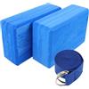ULTECHNOVO Set di Blocchi Yoga Blu in Eva, Antiscivolo, per Allenamento | Aiuto per Flessibilità, Supporto a Mani, Avambracci, anche Schiena, Uso Casa e Palestra