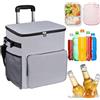 lyanny Carrello Frigo Borsa Termica Morbida | Carrello Isolato con Manico Borsa 35L Impermeabile per Viaggio Picnic Giardino Esterni Spiaggia Campeggio