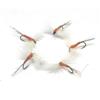Mosche Artificiali Massimo Clini CDC Spent Orange Spinner Dry Fly - 5 mosche secche da pesca a mosca montate a mano su amo, Misura amo a scelta, per trota e temolo, Made in Italy