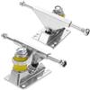 GANAZONO Trucks da Skateboard in Lega di Alluminio, Argento, Stabile | Design Elegante e Moderno, per Tavole Cruiser e Uso Urbano Quotidiano, Scorrimento Fluido e Montaggio Semplice