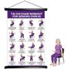 FOSDICK Poster Tai Chi sulla Sedia, Tabella di Tai Chi Poster da Parete | Tai Chi Stampe da Parete, Senza Cornice Quadri, Pieghevole, Tai Chi per Principianti e Anziani Fitness Workout Stretching