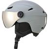 MFMEXUL Casco da Simbolo Distintivo Visiera | Calotta in PC Polipropilene, Casco con Visiera Integrata, Protettivo, per Sport Invernali, Sciatori, Adulti, Grigio Chiaro, M