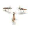 Mosche Artificiali Massimo Clini Grey Caddis Dry Fly - 5 mosche secche da pesca a mosca montate a mano su amo, Misura amo a scelta, per trota e temolo, Made in Italy