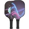 OPPWONG Racchette da Pickleball Set con Fibra di Vetro Leggera | Bordo in PVC resistente, comoda impugnatura in PU, eccellente controllo degli effetti, set di 2 racchette