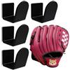 CashMuch Supporto verticale per guanti da baseball, supporto per montaggio a parete, in acrilico, senza fori, mantiene la forma per la decorazione dell'organizzatore sportivo, nero, confezione da 4