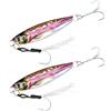 BORDSTRACT 2 pezzi Jig da lancio con stampa 3D, 10g Rosso a Scacchi Argento | Jig da lancio, Esca artificiale per pesca a spinning, con amo anteriore, finitura olografica, per tunnidi lampughe e ricciole