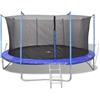 WERNBUPS Set di 5 trampolino da 3,05 m con scala, rete di sicurezza e copertura antipioggia, 54 molle, portata max 150 kg, con imbottitura del telaio per saltare in sicurezza all'aperto.