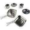 QOXEZY Set di pentole da campeggio in acciaio inox, 6 pezzi | Set di pentole impilabili in acciaio inox compatto progettato per cucinare comodamente all'aperto.
