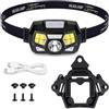 LZAQHMT Luce per Casco Tattico con Supporto Fast, LED da 800 Lumen | Kit Lampada Frontale Ricaricabile con Luce Bianca/Rossa, Sensore Movimento 5 Modalità per Airsoft, Camping Trekking